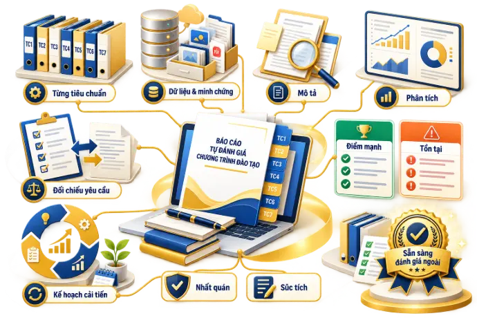 Viết báo cáo tự đánh giá CTĐT các tiêu chuẩn