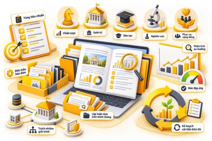 Viết báo cáo tự đánh giá CSGD các tiêu chuẩn